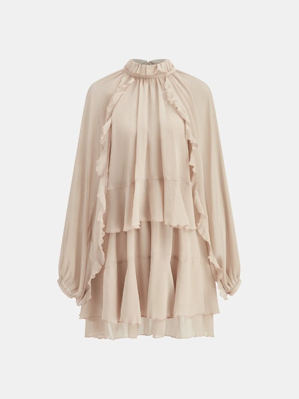 Tiered Ruffle Chiffon Mini Dress Set with Liner - Commense - Picture 4 of 6